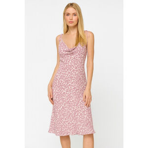 J.Crew Purple Leopard Print Silk Cowl Neck Midi Dress 8